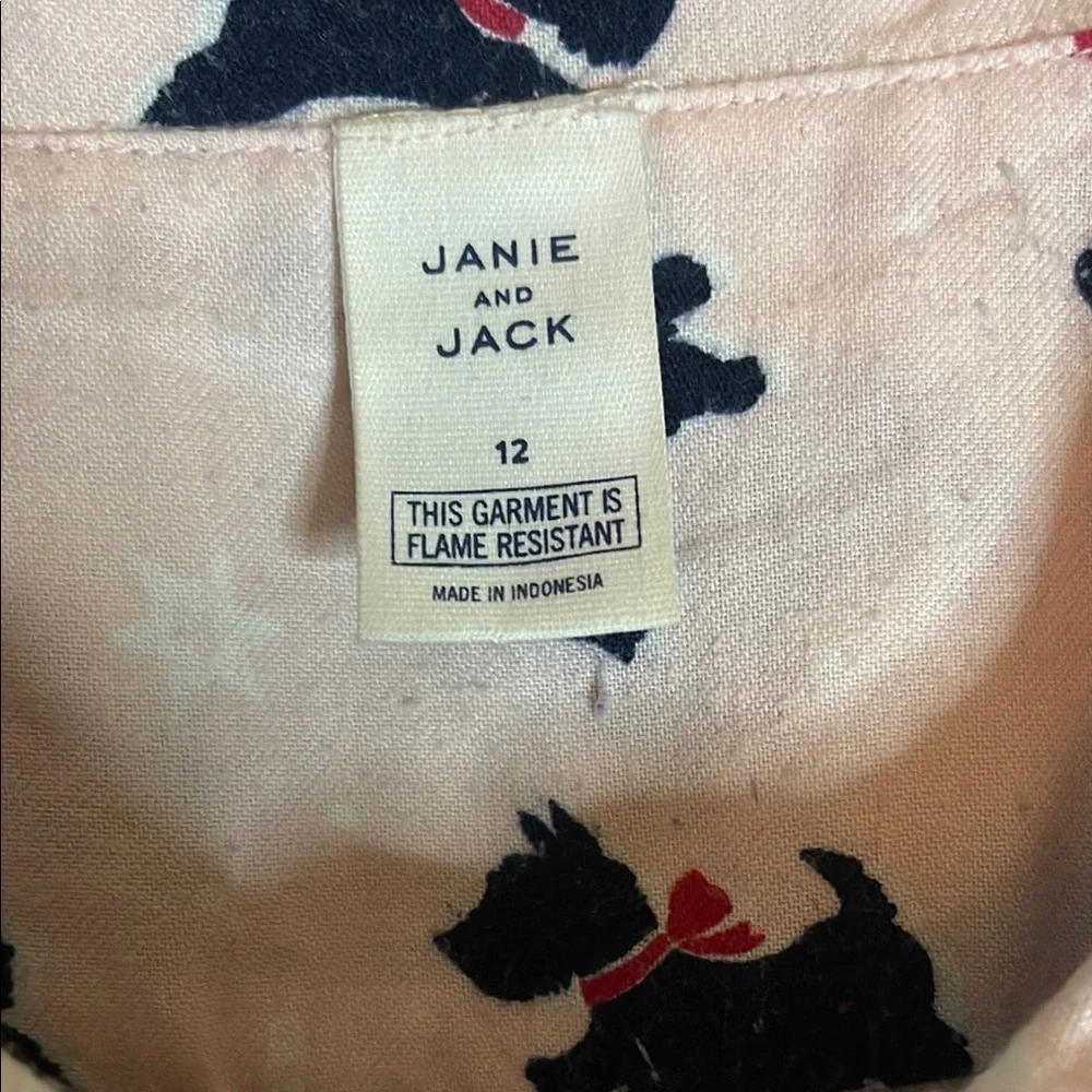 Janie and Jack Pink Pajama‎ Set with Scottish Terrier Design